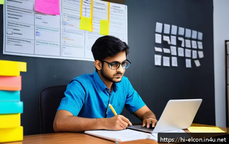 전기공사 자격증 공부 중 동기부여 유지 방법 - A focused Indian student sitting at a clean, organized study desk in a quiet room, surrounded by tex...